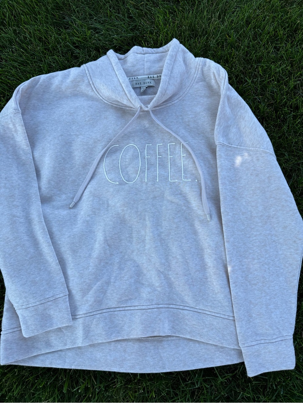 Rae Dunn Cream COFFEE. Pullover Hoodie Sweatshirt